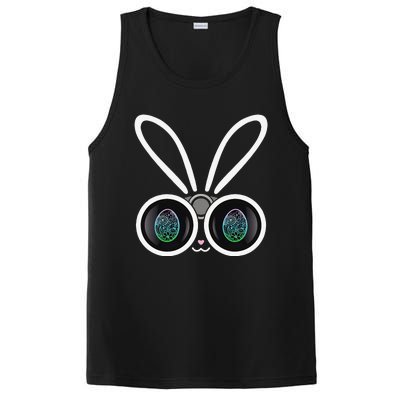 Funny Easter Bunny Egg Hunter With Binoculars Gifts PosiCharge Competitor Tank