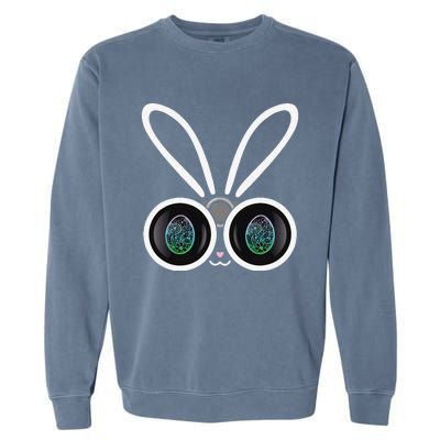 Funny Easter Bunny Egg Hunter With Binoculars Gifts Garment-Dyed Sweatshirt