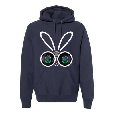 Funny Easter Bunny Egg Hunter With Binoculars Gifts Premium Hoodie