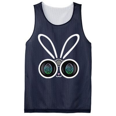 Funny Easter Bunny Egg Hunter With Binoculars Gifts Mesh Reversible Basketball Jersey Tank