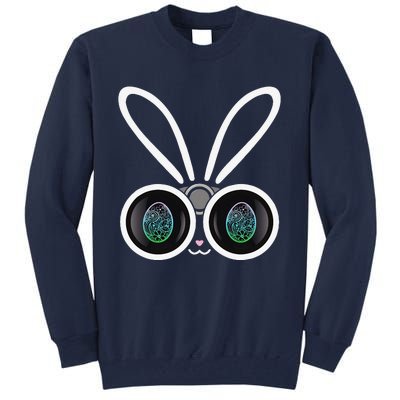 Funny Easter Bunny Egg Hunter With Binoculars Gifts Tall Sweatshirt