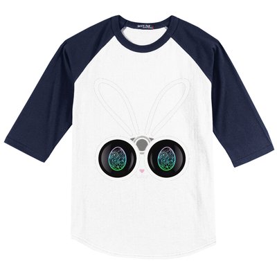 Funny Easter Bunny Egg Hunter With Binoculars Gifts Baseball Sleeve Shirt