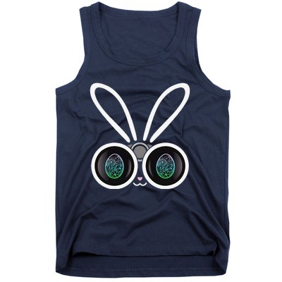 Funny Easter Bunny Egg Hunter With Binoculars Gifts Tank Top