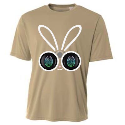 Funny Easter Bunny Egg Hunter With Binoculars Gifts Cooling Performance Crew T-Shirt