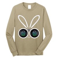 Funny Easter Bunny Egg Hunter With Binoculars Gifts Long Sleeve Shirt