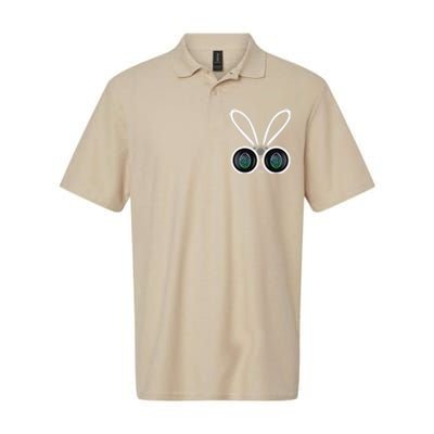 Funny Easter Bunny Egg Hunter With Binoculars Gifts Softstyle Adult Sport Polo