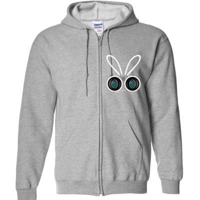 Funny Easter Bunny Egg Hunter With Binoculars Gifts Full Zip Hoodie