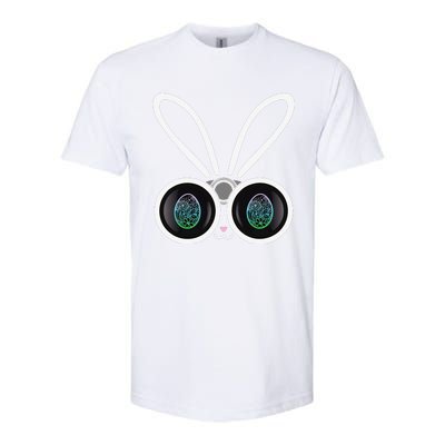 Funny Easter Bunny Egg Hunter With Binoculars Gifts Softstyle CVC T-Shirt