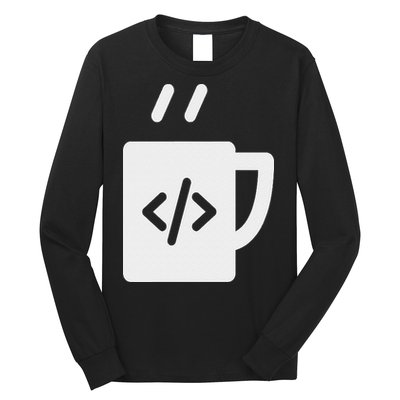 Front End & Back End Co Javascript Code Coffee Developer Programmer Long Sleeve Shirt