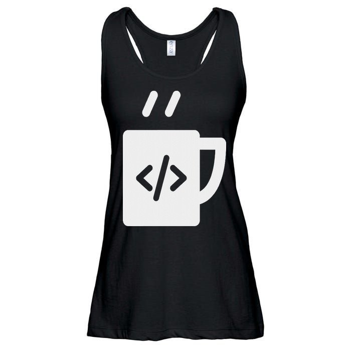 Front End & Back End Co Javascript Code Coffee Developer Programmer Ladies Essential Flowy Tank