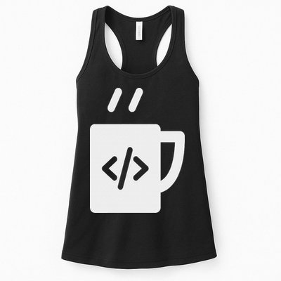 Front End & Back End Co Javascript Code Coffee Developer Programmer Women's Racerback Tank