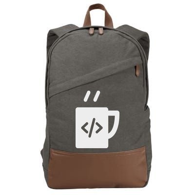 Front End & Back End Co Javascript Code Coffee Developer Programmer Cotton Canvas Backpack