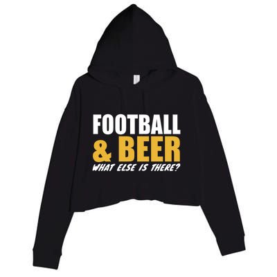 Football E Beer What Else Is There? Motivational Messages Gift Crop Fleece Hoodie