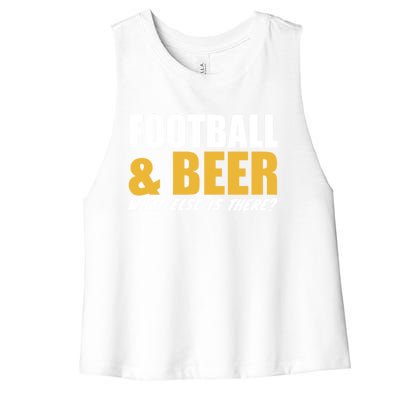 Football E Beer What Else Is There? Motivational Messages Gift Women's Racerback Cropped Tank