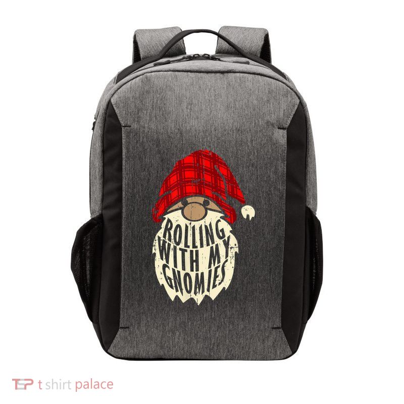 Funny Elf Beard Christmas Gnomies Matching Family Pajamas Vector Backpack