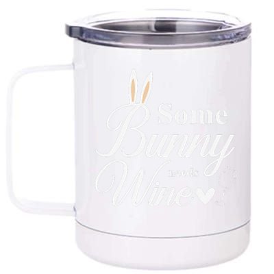 Funny Easter Bunny Wine Lovers Cute Bunny Ears 12 oz Stainless Steel Tumbler Cup