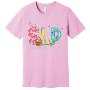 Funny Easter Bunny Outfit SLP Speech Language Pathologist Premium T-Shirt