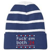 Fuck Em Both 24 America Can Do Better Than This Striped Beanie with Solid Band