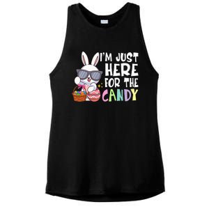 Funny Easter Bunny I'm Just Here For Easter Candy Ladies PosiCharge Tri-Blend Wicking Tank