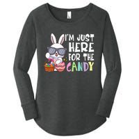 Funny Easter Bunny I'm Just Here For Easter Candy Women's Perfect Tri Tunic Long Sleeve Shirt