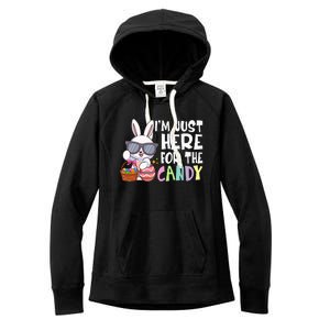 Funny Easter Bunny I'm Just Here For Easter Candy Women's Fleece Hoodie