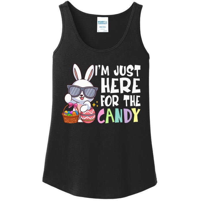 Funny Easter Bunny I'm Just Here For Easter Candy Ladies Essential Tank