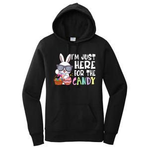 Funny Easter Bunny I'm Just Here For Easter Candy Women's Pullover Hoodie