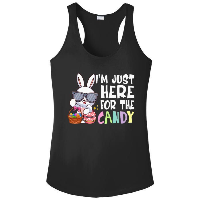 Funny Easter Bunny I'm Just Here For Easter Candy Ladies PosiCharge Competitor Racerback Tank