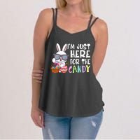 Funny Easter Bunny I'm Just Here For Easter Candy Women's Strappy Tank