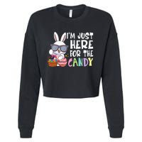 Funny Easter Bunny I'm Just Here For Easter Candy Cropped Pullover Crew