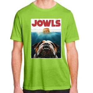 Funny English Bulldog Jowls Burger Bully Dog Mom Dog Dad Adult ChromaSoft Performance T-Shirt