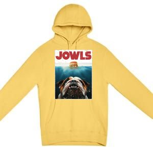 Funny English Bulldog Jowls Burger Bully Dog Mom Dog Dad Premium Pullover Hoodie