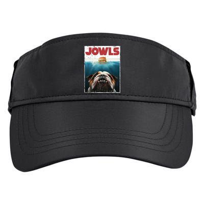 Funny English Bulldog Jowls Burger Bully Dog Mom Dog Dad Adult Drive Performance Visor