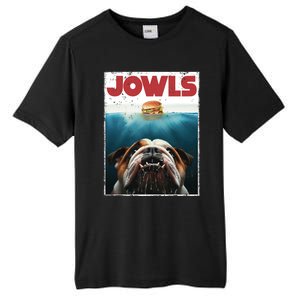 Funny English Bulldog Jowls Burger Bully Dog Mom Dog Dad Tall Fusion ChromaSoft Performance T-Shirt