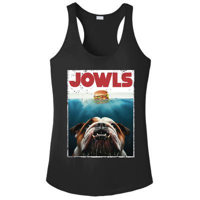 Funny English Bulldog Jowls Burger Bully Dog Mom Dog Dad Ladies PosiCharge Competitor Racerback Tank