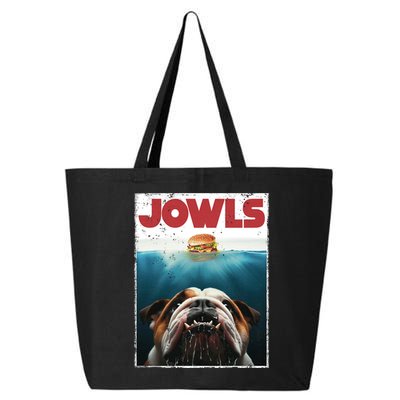 Funny English Bulldog Jowls Burger Bully Dog Mom Dog Dad 25L Jumbo Tote
