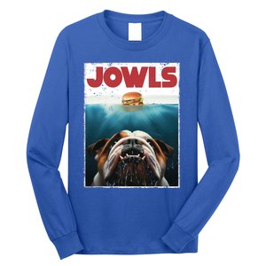 Funny English Bulldog Jowls Burger Bully Dog Mom Dog Dad Long Sleeve Shirt