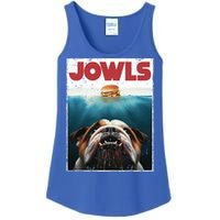 Funny English Bulldog Jowls Burger Bully Dog Mom Dog Dad Ladies Essential Tank