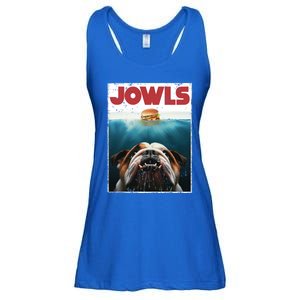 Funny English Bulldog Jowls Burger Bully Dog Mom Dog Dad Ladies Essential Flowy Tank