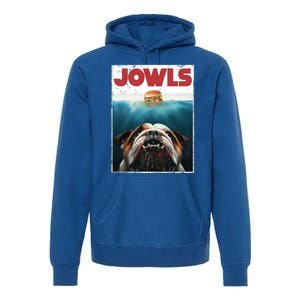 Funny English Bulldog Jowls Burger Bully Dog Mom Dog Dad Premium Hoodie