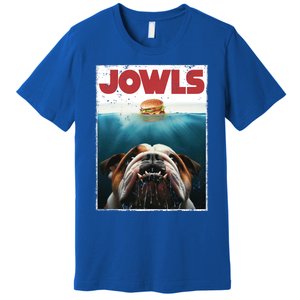 Funny English Bulldog Jowls Burger Bully Dog Mom Dog Dad Premium T-Shirt