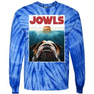 Funny English Bulldog Jowls Burger Bully Dog Mom Dog Dad Tie-Dye Long Sleeve Shirt