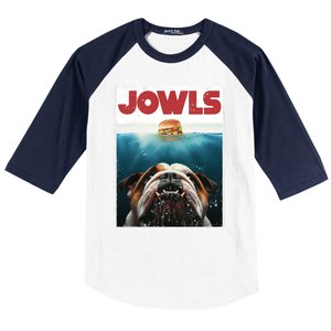 Funny English Bulldog Jowls Burger Bully Dog Mom Dog Dad Baseball Sleeve Shirt