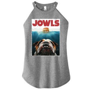 Funny English Bulldog Jowls Burger Bully Dog Mom Dog Dad Women's Perfect Tri Rocker Tank