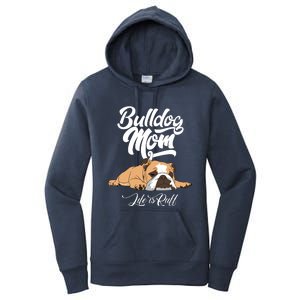 Funny English Bulldog Apparel Bulldog Mom Life Is Ruff Women's Pullover Hoodie