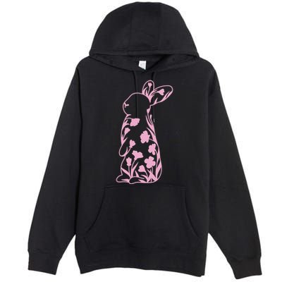 Floral Easter Bunny Premium Pullover Hoodie