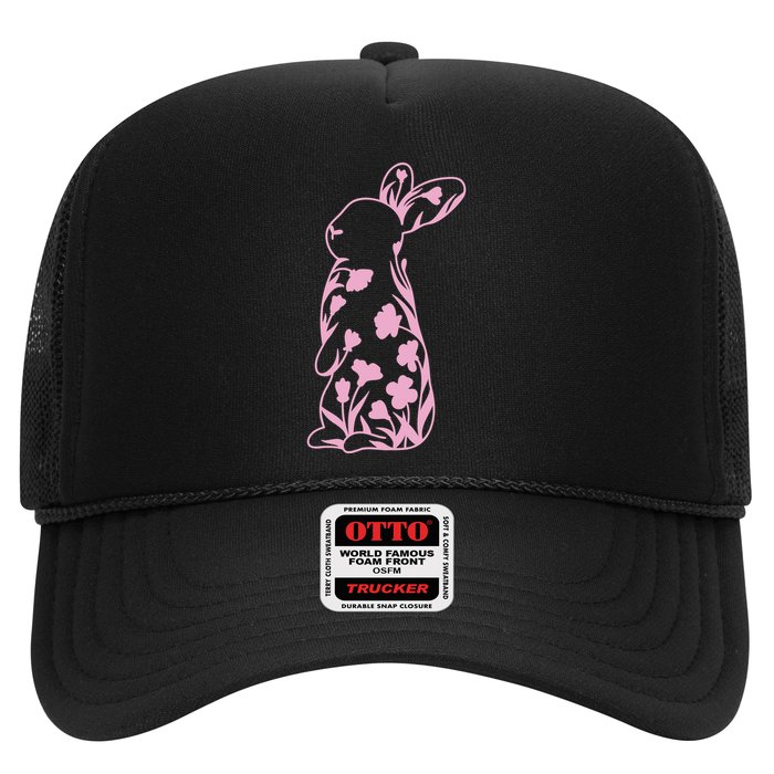 Floral Easter Bunny Trucker Hat