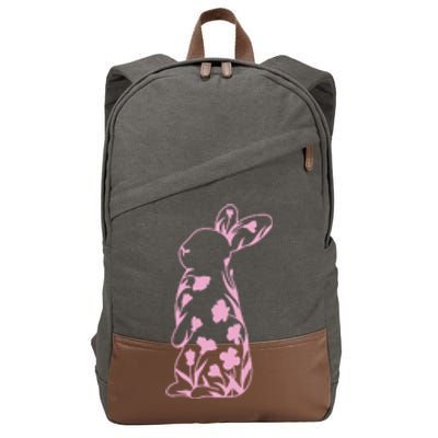 Floral Easter Bunny Cotton Canvas Backpack