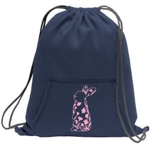 Floral Easter Bunny Sweatshirt Cinch Pack Bag