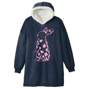 Floral Easter Bunny Hooded Wearable Blanket